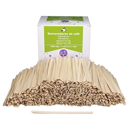 1000 palettine caffè in legno da 11 cm. Bastoncini da caffè usa e getta, bastoncini per mescolare il caffè. agitatori per caffè e tè. Bastoncini per l'artigianato.