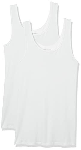 Amazon Essentials Top a Canotta Slim Donna, Pacco da 2, Bianco, M