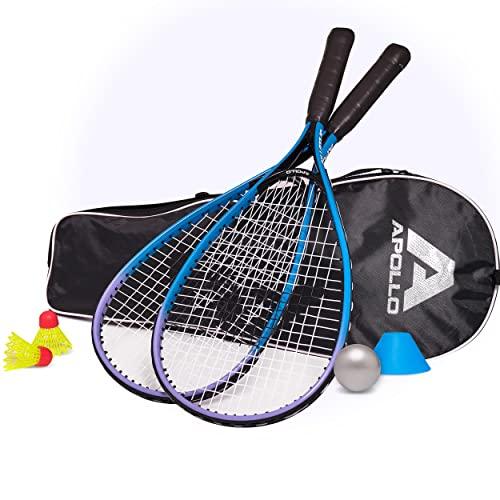 Apollo Set da Speed Badminton | Racchette in Diversi Colori | Racchetta Squash | Borsa | Crossminton | Volano Bambini