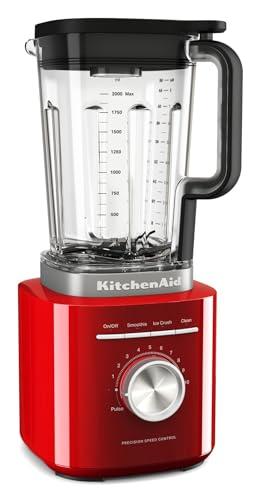 KitchenAid 5KSB20723EER Frullatore Pure Power, Motore Potente con Caraffa da 2L Senza BPA, 10 Velocità, Programmi Tritaghiaccio e Smoothie, Lame Asimmetriche Inox, Rosso Imperiale
