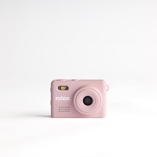 Nilox Mini Action Cam Portachiavi HD 720p, Filtri Vintage, Video 30fps, Foto e Audio, Ultra Compatta, USB Type-C, Design Retrò, Perfetta per Viaggi, Vlog e Social Media, Rosa