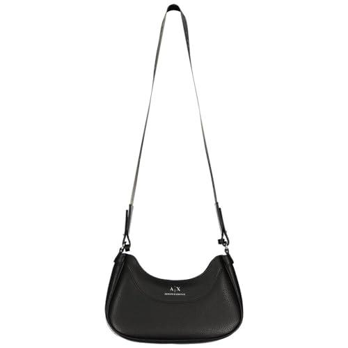 Armani Exchange Wave Small Hobo Bag, Borsa Donna, Schwarz, Einheitsgröße