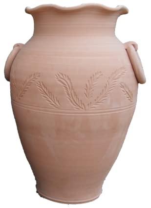 PORTAOMBRELLI GIARA ANFORA TERRACOTTA FATTA A MANO (GLI INTARSI SONO TUTTI DIVERSI TRA DI LORO), ALTEZZA CM. 53, DIAMETRO DELLA PANCIA CM. 33 VASO CACHEPOT COTTO COCCIO