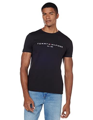 Tommy Hilfiger CORE TOMMY LOGO TEE MW0MW11465, Uomo, Nero (JET BLACK), XL