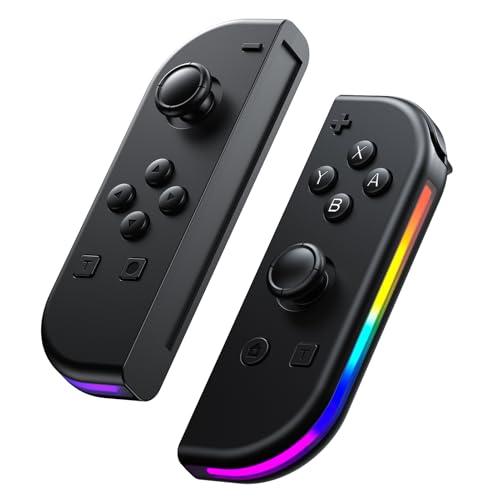 CSWXIO Controller per Switch, Joystick Wireless Replacement Controllers con LED RGB/Asse Giroscopico/Doppia Vibrazione/Schermata