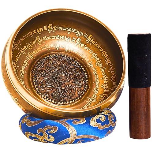 Campana tibetana in Nepal, palissandro, palissandro, per meditazione, terapia del suono, consapevolezza, set di scatole di carta lokta, mantra cantare