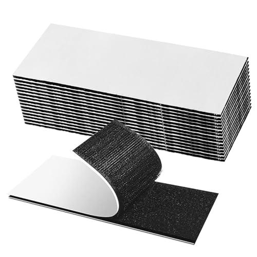 Feltro Adesivo Forte Biadesivo (15 paia), Nastro autoadesivo extra forte, Per tessuto, parete, porta, metallo, vetro, Extra Forte Riutilizzabile, 3 * 10cm, quadrato nero
