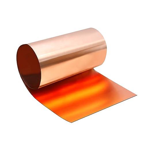 Uxney lastra di rame, fogli di rame 1000 x 300 x 0.3 mm, Applicabile a vari progetti di riparazione domestica e fai-da-te