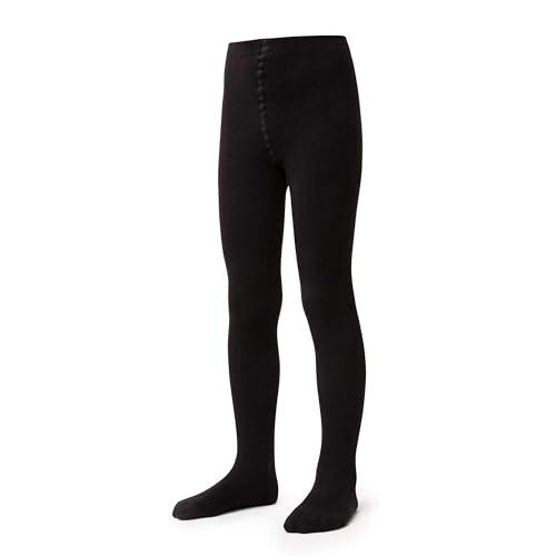 STEVEN Collant in cotone liscio e liscio per bambini/Altezza 68 cm-158 cm/Perfetto per le giornate più fresche/Coprenti/Calzamaglia per bambini/Unisex/Età 0-11/Nero/116 cm-122 cm