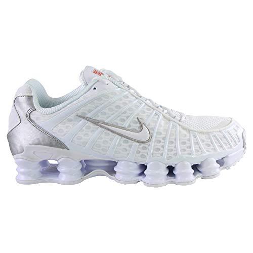 Nike AV3595-100 Shox TL Uomo, White/White-Metallic Silver-Max Orange EU 43