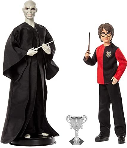 Harry Potter- Confezione​ di 2 Bambole, Personaggi Voldemort di 30.5 cm e Harry Potter di 27 cm, Giocattolo da Collezione per Bambini 6+Anni, GNR38