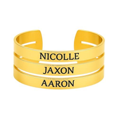 Anello Personalizzato a 3 Fasce in Acciaio Inossidabile – Incisione Gratuita – Regalo Unisex – Gioiello con Testo Personalizzabile Sopra, Centro e Sotto