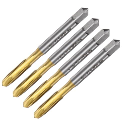 QUARKZMAN 4pz Maschi Spirale Punte, M5 x 0.8 Maschio Filettatore Metrico, Acciaio Alta Velocità 6542 Rivestito Titanio, Utensile Riparazione Filettatura e Maschiatura