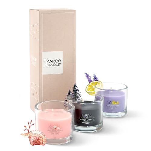 Yankee Candle Set regalo di candele profumate | 3 mini candele votive profumate | Miscela di cera di soia | Regali perfetti per le donne