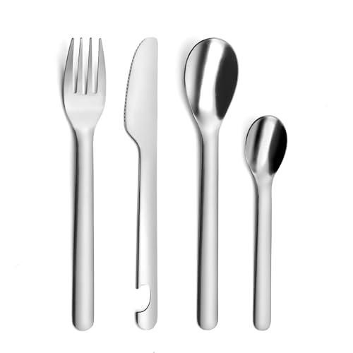 AMEFA - Set di 4 possedimenti per pasti da portare via - Mobil' Pocket - Acciaio 18/0 - Finitura Standard