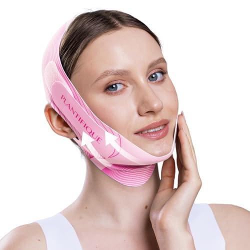 PLANTIFIQUE Maschera Doppio Mento Contorno Viso Donna e Uomo | Riutilizzabile e Regolabile in Tessuto Traspirante | Ice Silk Chin Mask