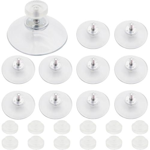 CTRICALVER Ventose, 11 Pezzi Ventose Trasparenti in PVC, Diametro 40 mm, Con 13 Pezzi M4 Dado in Plastica Trasparente, per Finestra Parete Porta Vetro Appeso Quotidianamente
