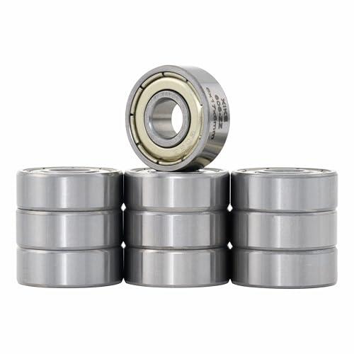 XiKe 10 Pezzi 606ZZ Cuscinetti a Sfera 6x17x6mm Doppia Guarnizione Metallica, Acciaio Cromato, Pre-Lubrificati, 606-2Z Cuscinetti radiali rigidi a sfere in miniatura
