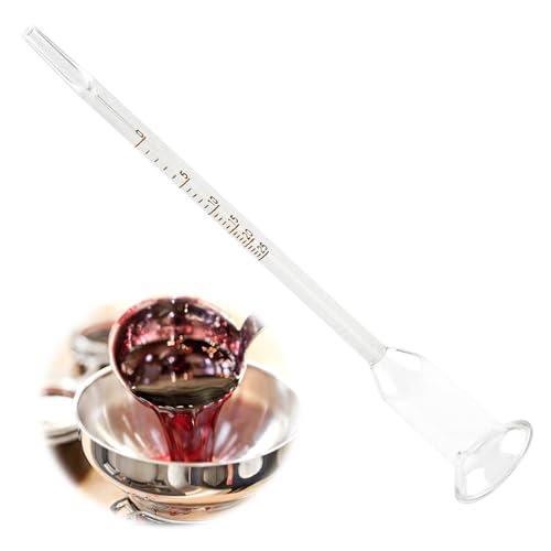 Vino di Frutta, Birra Alcolometro, Densimetro, Vinometro in Vetro da 0 a 25 vol di Alcol Contenuto Alcolico Percentuale, Vinometro Gradi Vino, Accessorio Essenziale per Homebrewing e Vinificazione