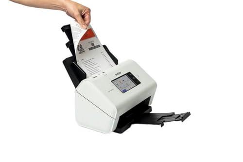 Brother ADS4900W Scanner Desktop,Connettività di rete Wi Fi 5GHz e cablata,USB3.0 SuperSpeed e scansione diretta su host USB,Scansione fino a 60 pg/min,Alimentatore automatico documenti(ADF)da 100 fg