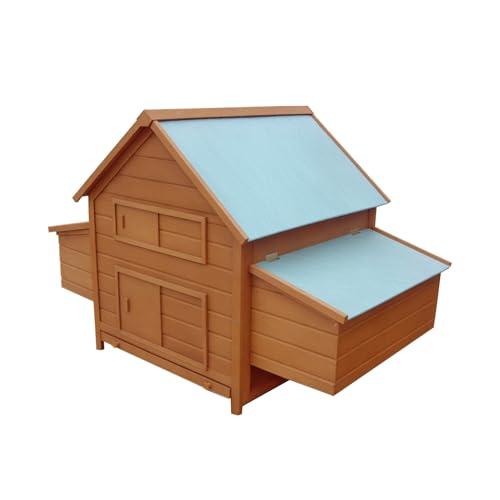 PawHut Pollaio da giardino Gabbia per Galline in Abete, legno e verde, 160x98.5x107cm