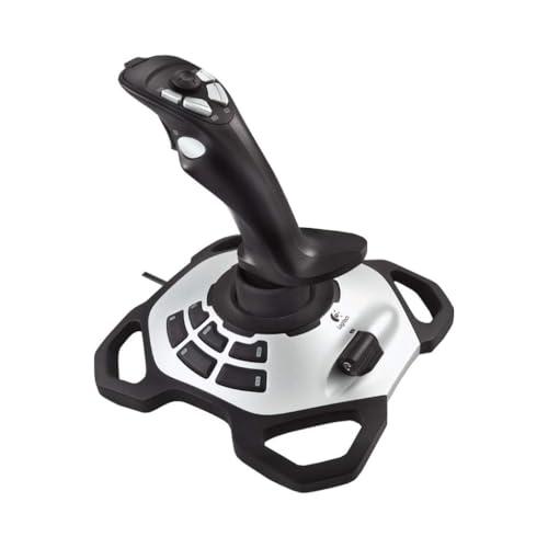 Logitech G Extreme 3D Pro Joystick, Controllo Timone a Rotazione, 12 Pulsanti ‎Programmabili, Comando Hat Switch a 8 Direzioni, Base Stabile Robusta, Tiro Rapido, ‎Connessione USB, PC - Nero/Argento