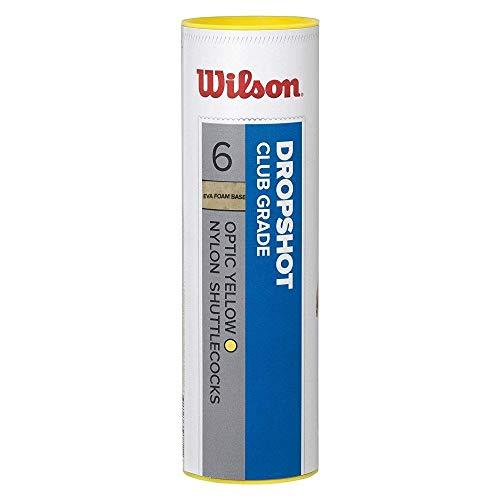 Wilson Dropshot Shuttlecocks Volani da Badminton, Confezione da 6, Plastica/Sughero Naturale, WRT6046YE, Giallo