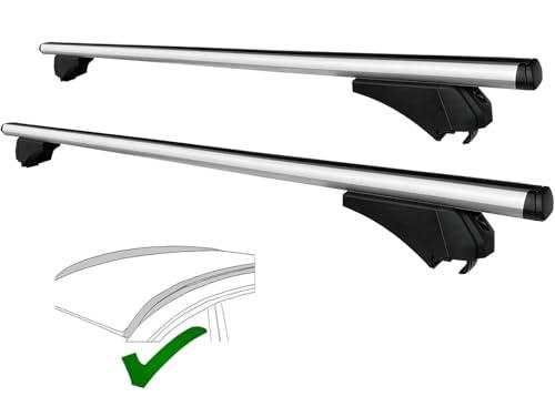 SUSY SHOP Barre Portapacchi Portatutto Universali Per Auto Con Rails Chiusi o Rialzati (Corrimano), 2 Barre Trasversali In Alluminio Con 4 Serrature Di Sicurezza Antifurto (140 CM)