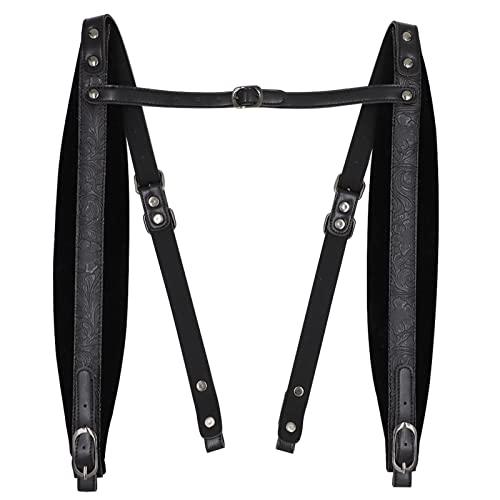 Rayzm tracolla a fisarmonica, spallacci regolabili per fisarmoniche, pelle sintetica ispessita, 8cm di larghezza * 1cm di spessore imbottitura morbida per suonare comodamente