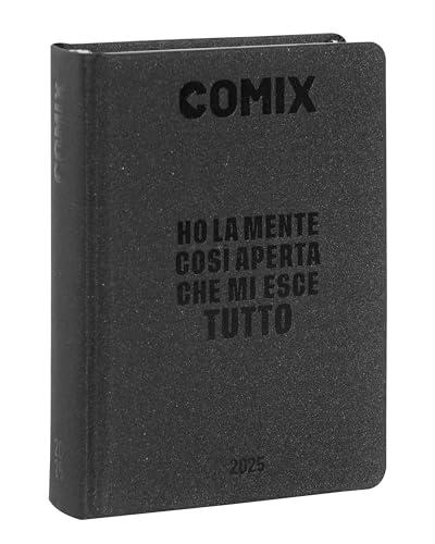 COMIX - Diario Giornaliero 16 Mesi, Diario Scuola 2024-2025 per Ragazzi e Ragazze, con Copertina Rigida, Ideale per la Scuola Superiore, 13x17.8h cm, Nero carbone