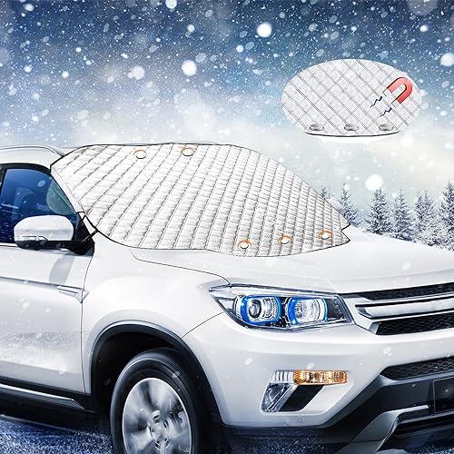 Akapola Copertura Parabrezza per Auto, Copri Parabrezza Per Auto Esterno, Inverno Ripiegabile Copertura Parabrezza Auto, Protezione da Sole, Foglie, Gelo, Neve, Adatta Maggior Parte di Auto, 185*110cm