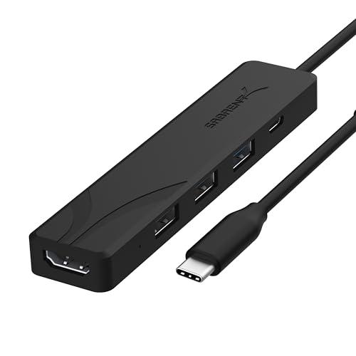 SABRENT Hub USB-C Multipresa [5-porte] con 4K HDMI | USB Tipo-C PD (60W) | USB 3.2 Gen 1 Porta| 2 USB 2.0 Porte compatibile con PS5, PC, MacBook (HB-TC5P)