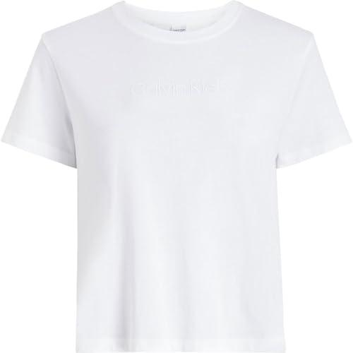 Calvin Klein T-Shirt Donna Manica Corta Classic Cotone, Bianco (White), S
