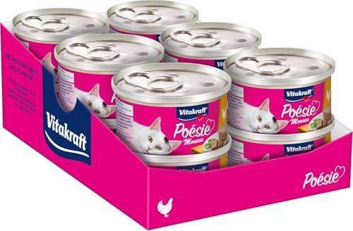 Vitakraft Poésie Mousse, alimento per gatti, mousse ariosa con pollo, in formato convenienza, senza l'aggiunta di zuccheri (12x 85g)