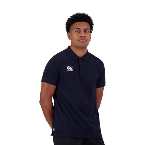 Canterbury Uomo Polo in Cotone Waimak | Maglietta da Rugby | Casual Polo Navy XL