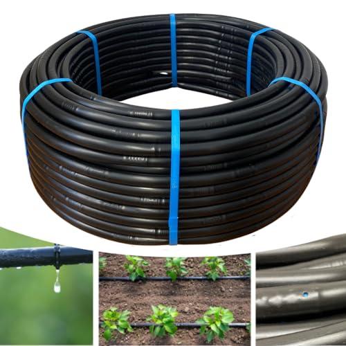 acquaverde | Ala Gocciolante ø 16 mm Passo 20 cm con Gocciolatore Doppio Foro 2 L/H SUPER, Rotolo da 50 mt, Tubo In Polietilene per Irrigazione a Goccia Automatica, Nero - Orto Facile