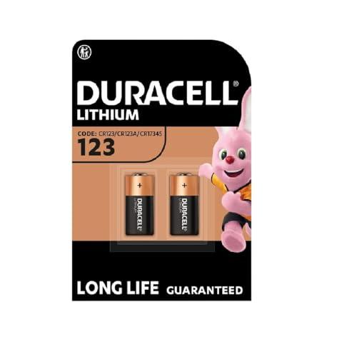 2X Duracell 123 Batterie Lithium (1 Blister Da 2 Batterie) 2 Pile (CR123 / CR123A / CR17345)