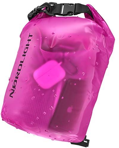 Nordlight Dry Bag Sacca Impermeabile - (10L, Rosa) Zaino Impermeabile, Sacca Stagna Borsa Impermeabile con Chiusura a Rotolo - Spiaggia, Canoa, Stand Up Paddling, Immersioni