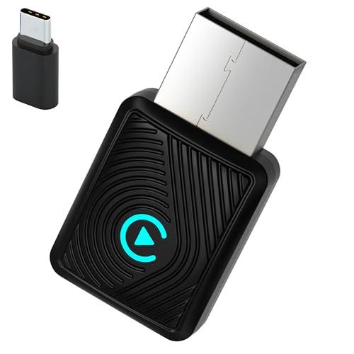 CarPlay 2026 senza fili compatibile con Android Auto | Adattatore Bluetooth per iPhone e Android per collegare senza fili e migliorare l'esperienza di guida in auto, trasmissione stabile Plug & Play