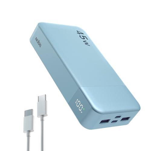NOBIS Power Bank 20000mAh Powerbank 45 W Fast Charging Caricatore Portatile USB C In & Out, 4 Ports Portable Charger with LED Digital Display, Compatible with Phone 17 S25 (Blu)