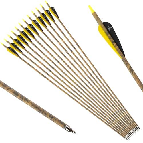 S F 28 Pollici Frecce in Carbonio per Esercitazione da Caccia Spine 500 per Arco Composto e ricurvo (Confezione da 12)