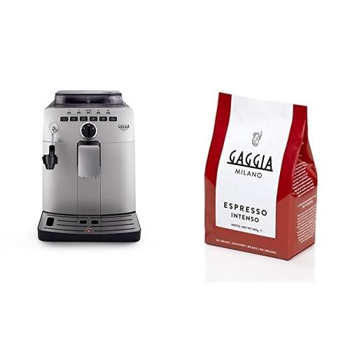 Gaggia HD8749/11 Naviglio Deluxe, Caffè in Grani, 1,5 L, 15 Bar, 1850 W, 230V, Argento, 100% Made in Italy Miscela Espresso Intenso in Grani - 500 gr