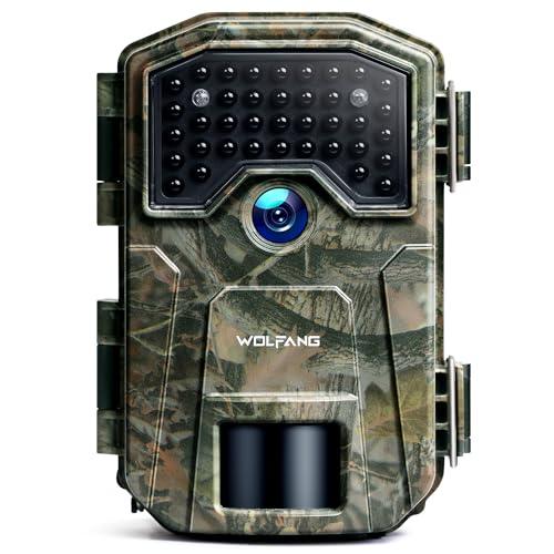 WOLFANG Fototrappola 4K 48MP HD, Fotocamera Caccia con 38 LED a Infrarossi Invisibili 940nm, Infrarossi Rilevatore di Movimento Visione Notturna IP66 Impermeabile per la l'osservazione la Fauna
