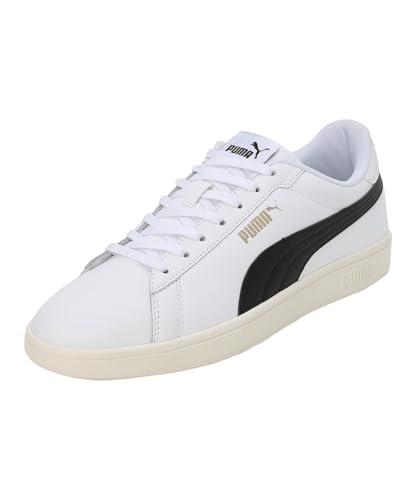 PUMA Smash 3.0 L, Scarpe da ginnastica Unisex-Adulto, Multicolore (PUMA White-PUMA Black-PUMA Gold-Frosted Ivory), 41 EU