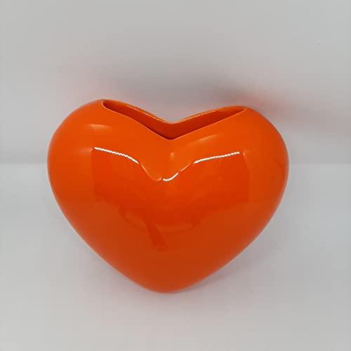 Umidificatore per termosifone in ceramica a forma di cuore - ottima idea regalo (ARANCIONE)