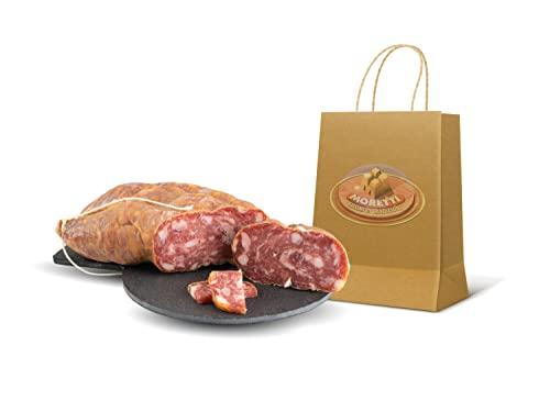 Moretti® Soppressata Stagionata Artigianale | Salame Tradizionale | Prodotto In Calabria (Dolce Bianca 1 confezione 300gr circa)