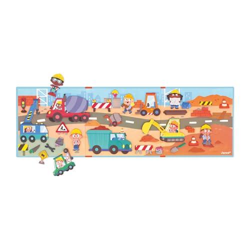 Janod - Magnéti'Stories Cantiere - Gioco Educativo Magnetico 30 Calamite - Giocattolo per Bambini in Cartone FSC - Sviluppa l'Immaginazione e Le Abilità Fino-Motorie - dai 3 Anni, J05454