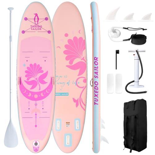 Tuxedo Sailor SUP Gonfiabile Adulti 320 cm Stand Up Paddle Board, Tavola da SUP Paddle Board con Accessori, Tavola Gonfiabile 2 Posti (Pinkish Purple YOGA)