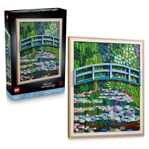 LEGO Art Claude Monet – Bridge over a Pond of Water Lilies - Hanging 3D Wall Art for Home Decor - Impressionist Display Model Kit for Adults - DIY Gift Idea - 31220