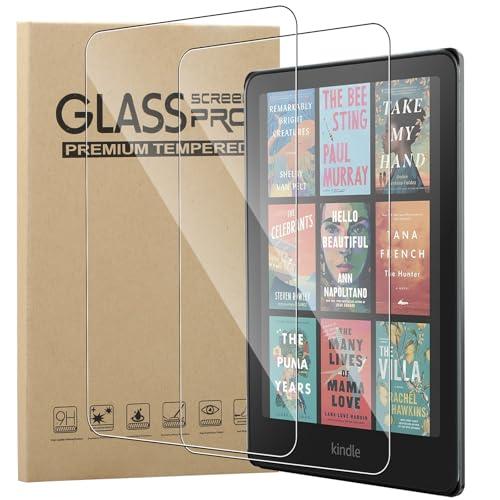 MEMELOKA Vetro Temperato per Kindle Paperwhite 12th Generation 2024/Kindle Colorsoft Signature Edition 2024, 2 Pezzi Durezza 9H Antigraffio HD [Anti-Impronta][Senza Bolle] Pellicola Protettiva